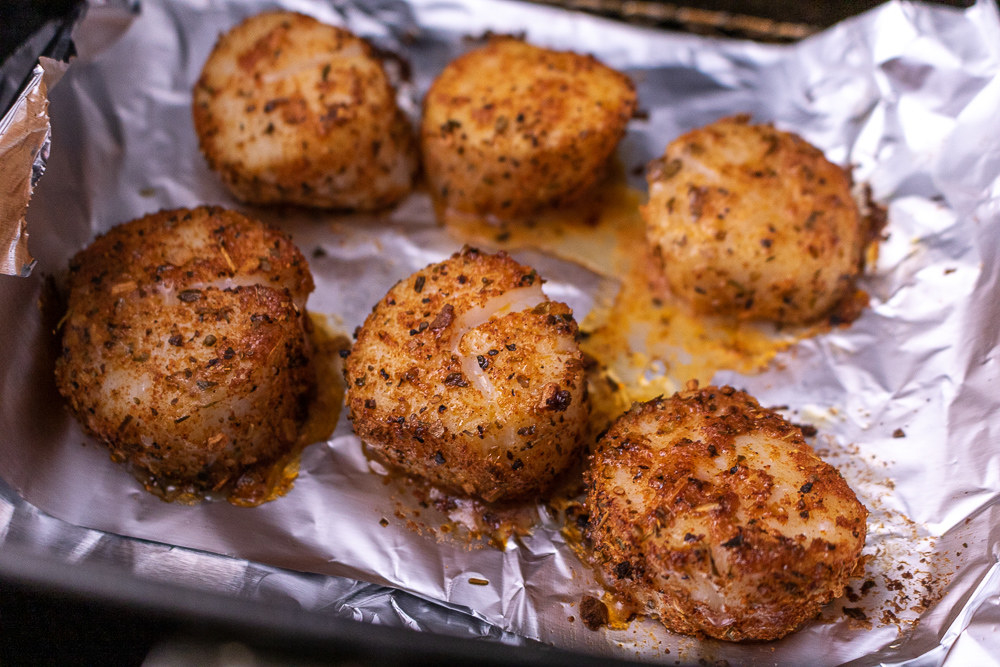 Crispy Cajun scallops.