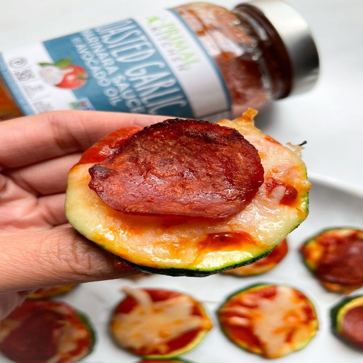 A pepperoni pizza bite.