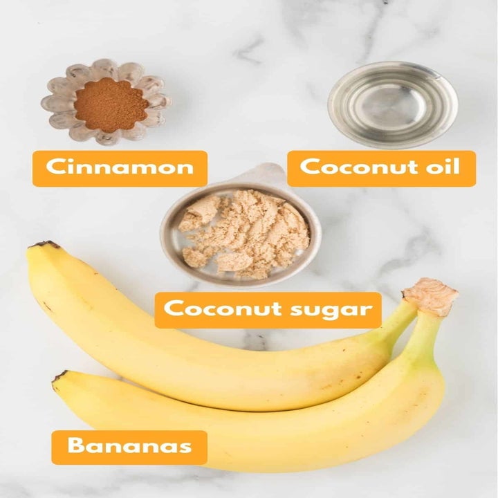 Ingredients for air fryer bananas.