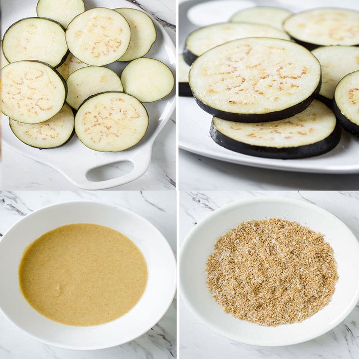 Ingredients for eggplant Parmesan